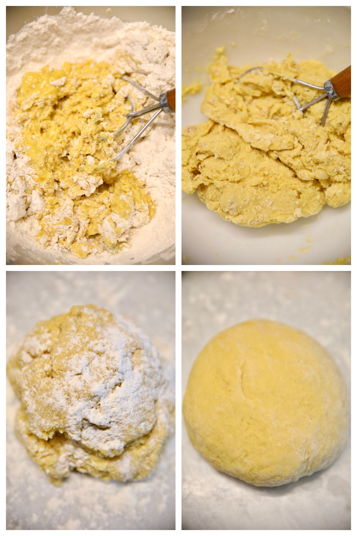 Collage making Hawaiian bread dough.