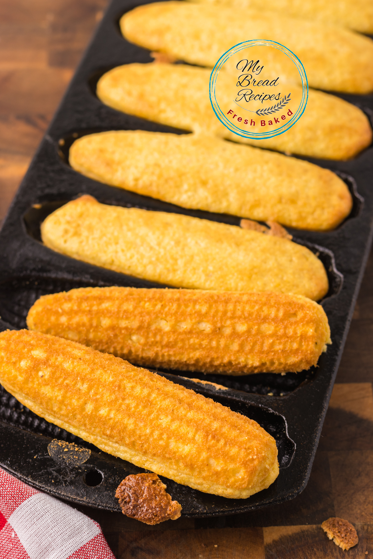 Cornbread sticks in corn shaped skillet