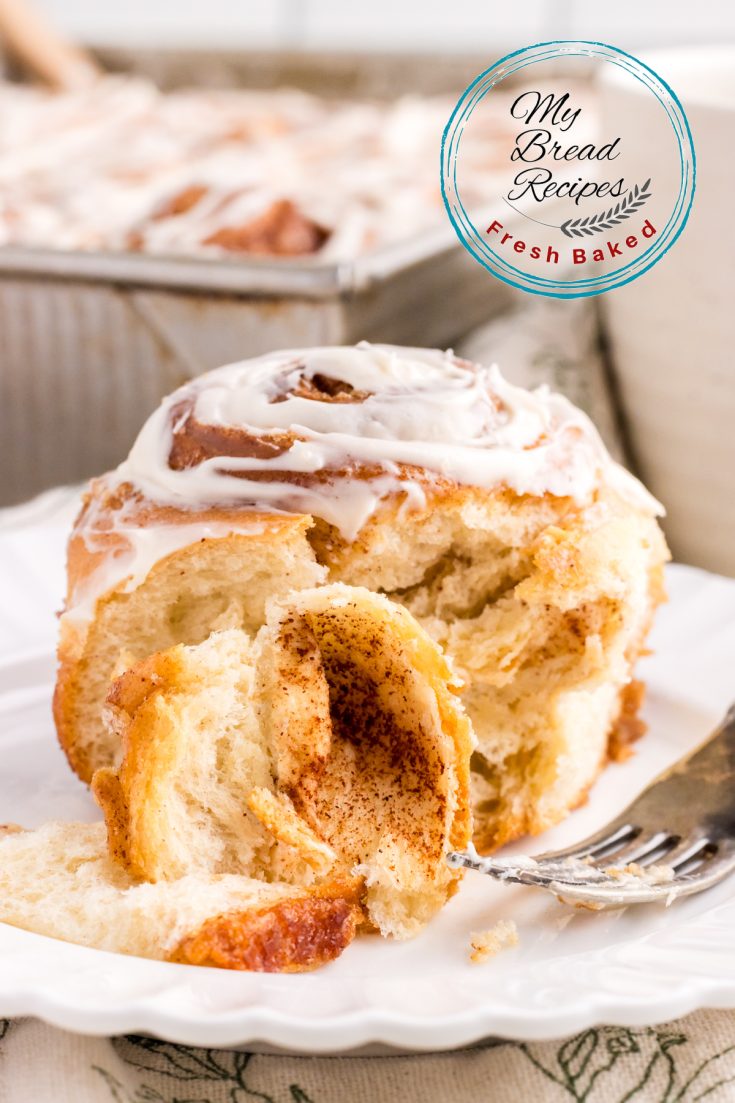 Fresh cinnamon roll on a plate