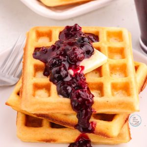 stacked crispy waffles