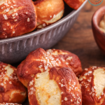 Salted soft and chewy pretzel bites
